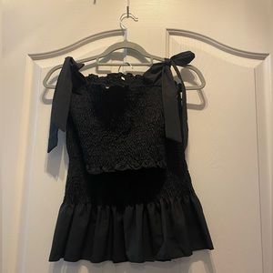 Two piece cute black top and skirt